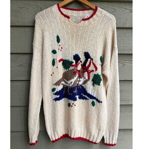 Vintage 80s Studio Michelle Stuart Geese Holiday Sweater M
